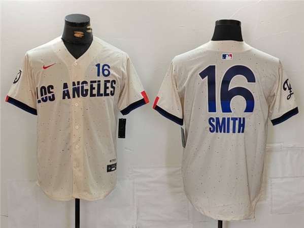 Los Angeles Dodgers #16 Will Smith Cream 2024 City Connect Limited Stitched Jersey - Click Image to Close